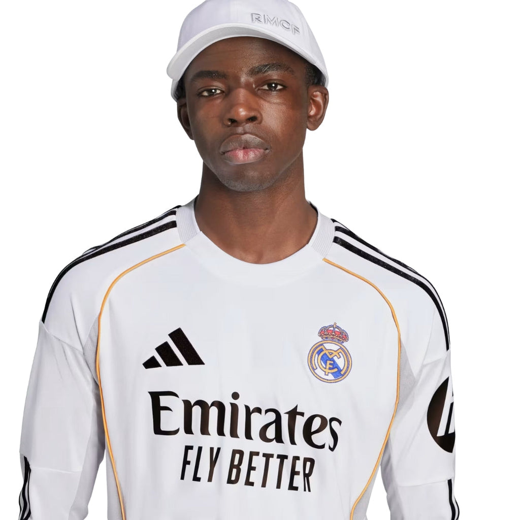 adidas Real Madrid Rodrygo Long Sleeve Home Jersey w/ Intercontinental + Champions League Patches 25/26 (White)