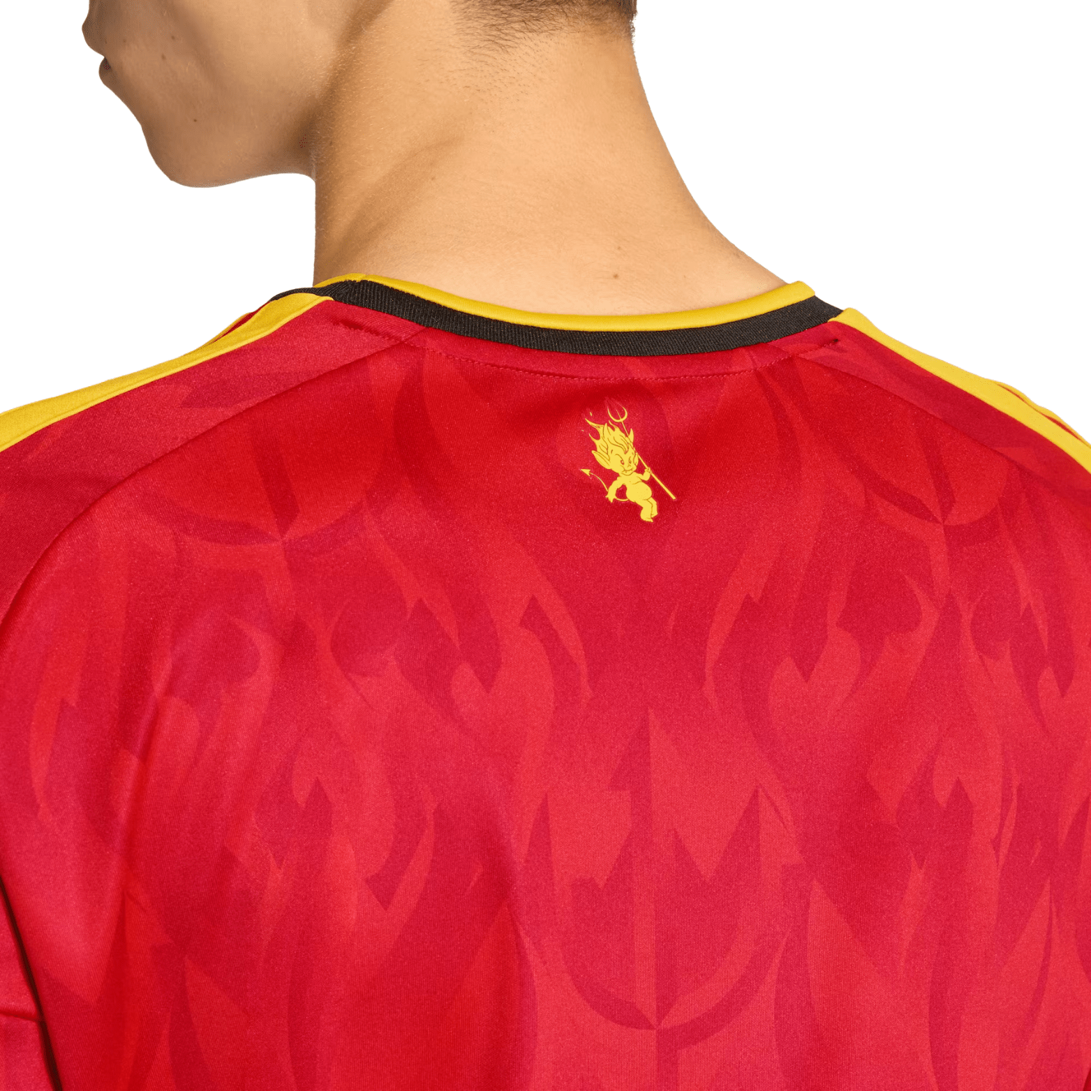 adidas Men's Belgium Leandro Trossard Home Jersey 2026 (Red/Bold Gold)