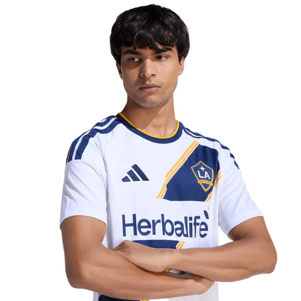 adidas Men's Lepley LA Galaxy Home Stadium Jersey 26/27 (White)