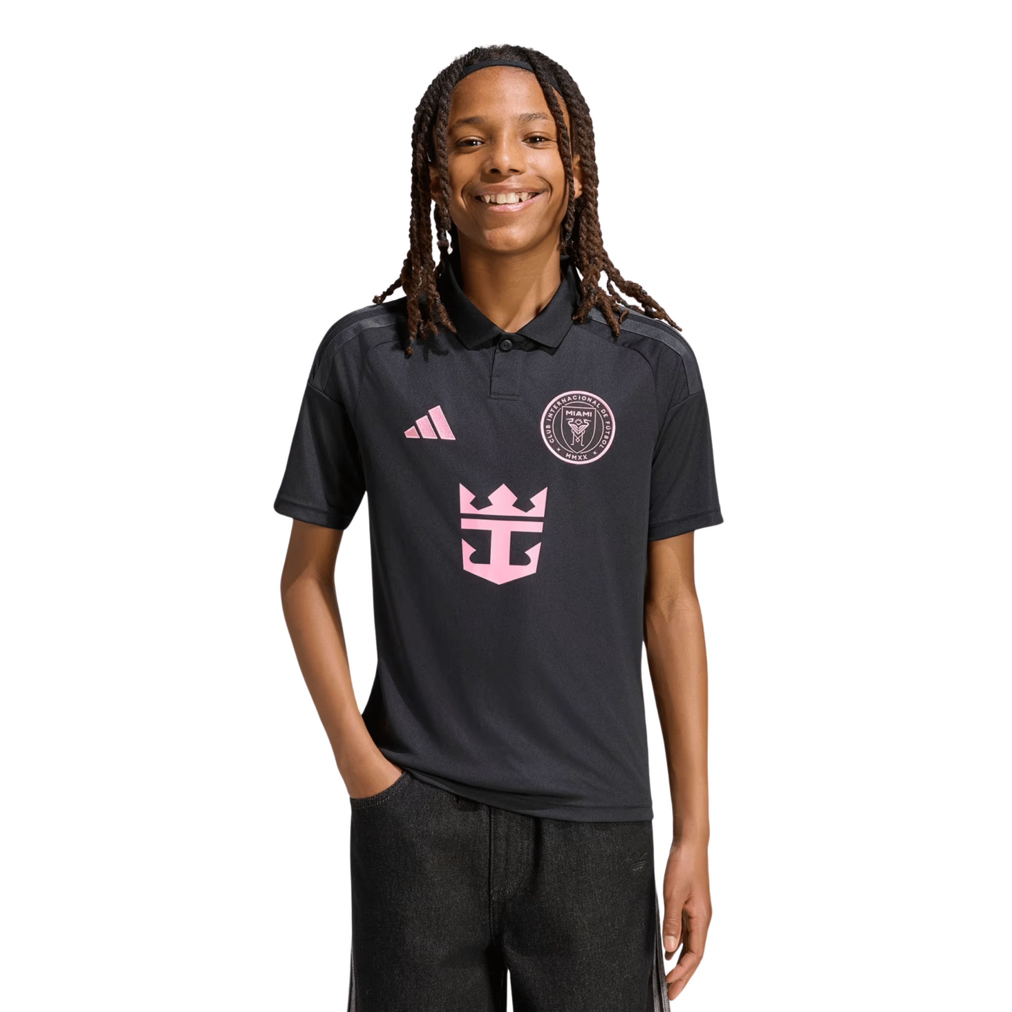 adidas Youth Lionel Messi Inter Miami 26/27 Away Jersey (Black/Pink)