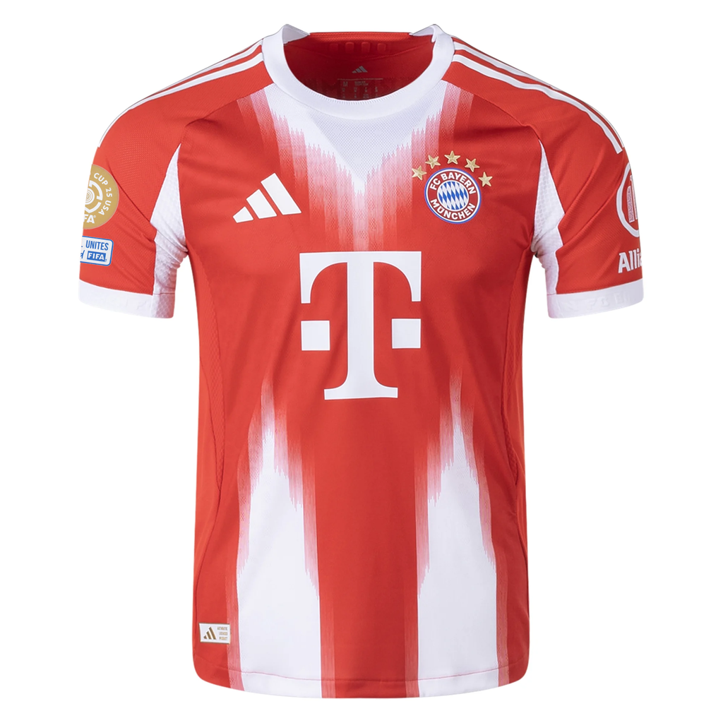 adidas Bayern Munich Authentic Harry Kane Home Jersey w/ Club World Cup Patches 25/26 (Red)
