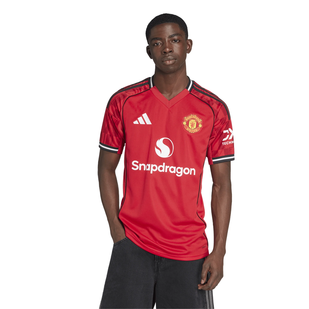 adidas Hojlund Men's Manchester United Home Jersey 25/26 w/ EPL + NRFR Patches (Red)