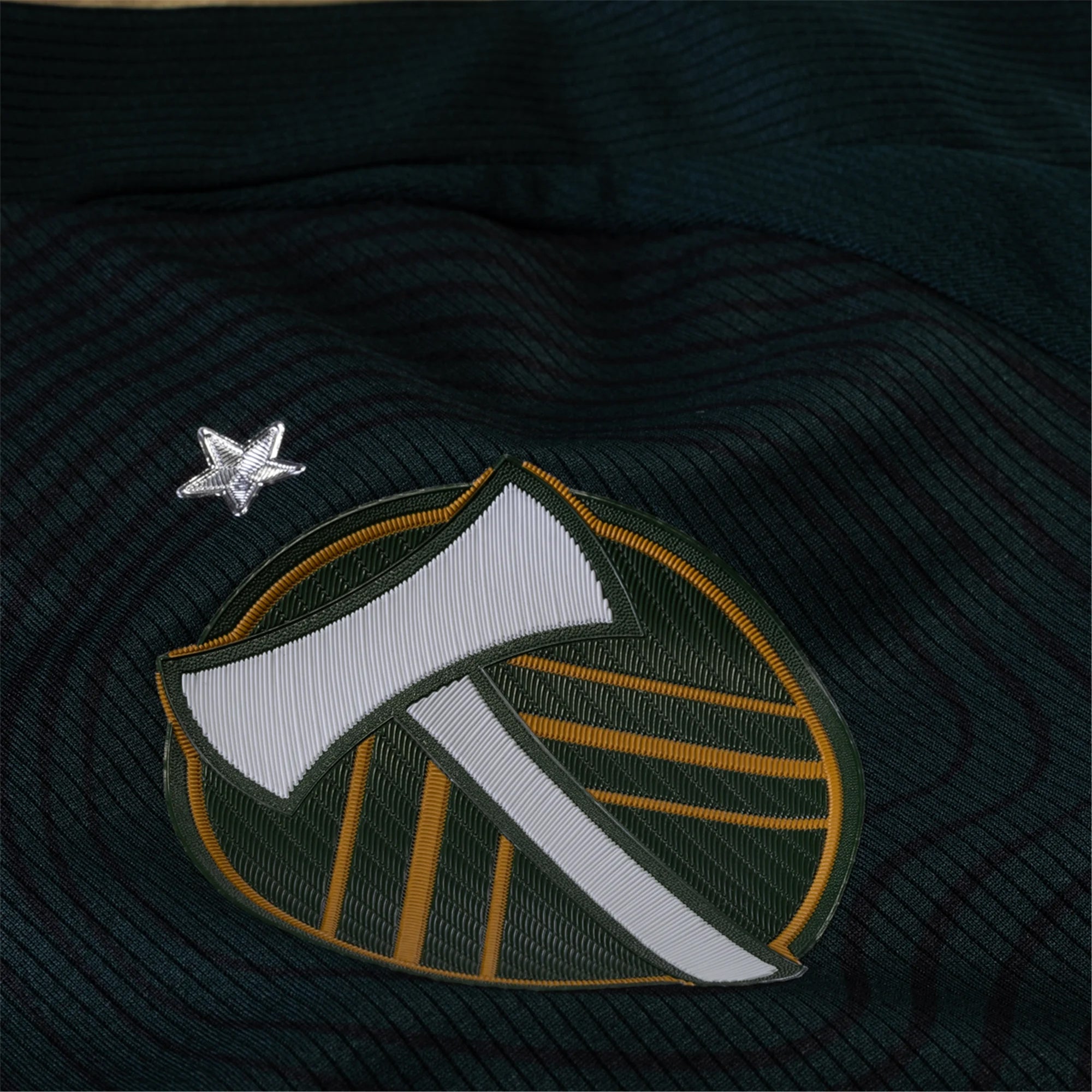 adidas Finn Surman Portland Timbers Authentic Home Jersey w/ MLS & Apple Patch 25/26 (Green/Gold)