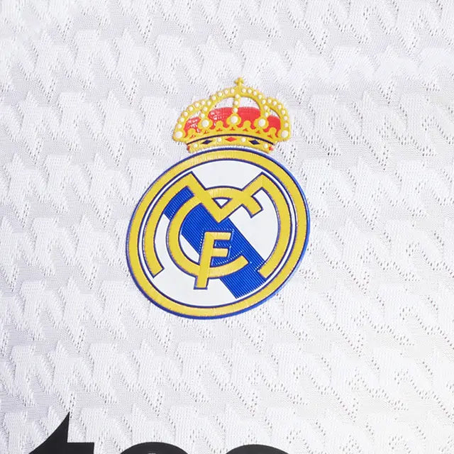 adidas Endrick Real Madrid Authentic Home Jersey w/ La Liga Patches 24/25 (White/Black)