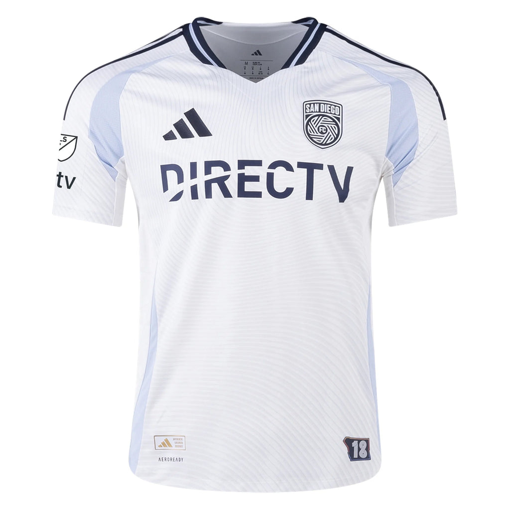 adidas San Diego FC Authentic Andres Reyes Away Jersey 25/26 w/ MLS & Apple Patch (White)