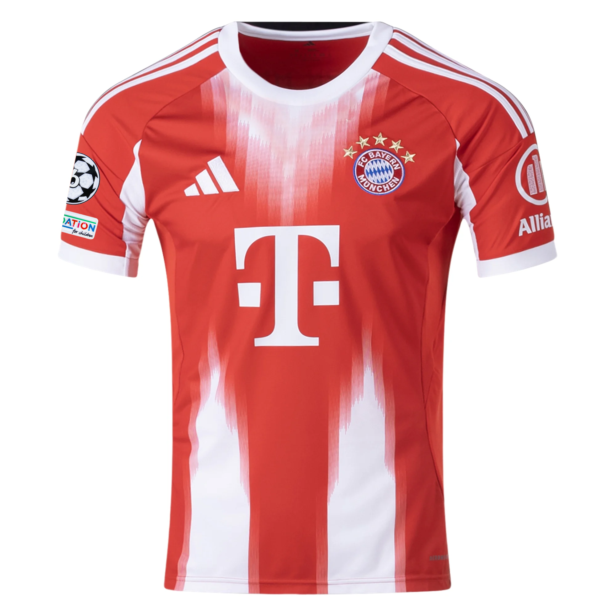 adidas Bayern Munich Upamecano Home Jersey w/ Champions League Patches 25/26 (Red)
