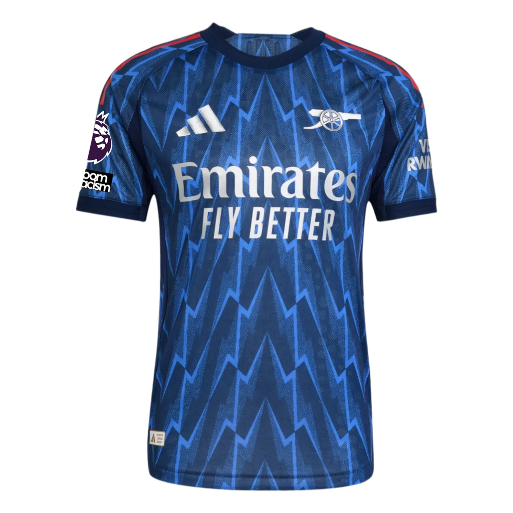 adidas Arsenal Authentic Kai Havertz Away Jersey w/ EPL + No Room For Racism 25/26 (Indigo/Silver)