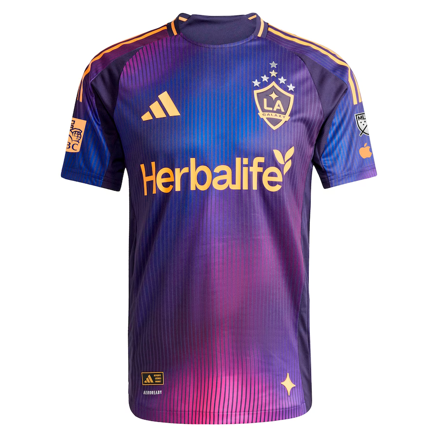 adidas Gabriel Pec LA Galaxy Authentic Away Jersey w/ MLS + Apple TV + RBC Sponsor 25/26 (Purple)