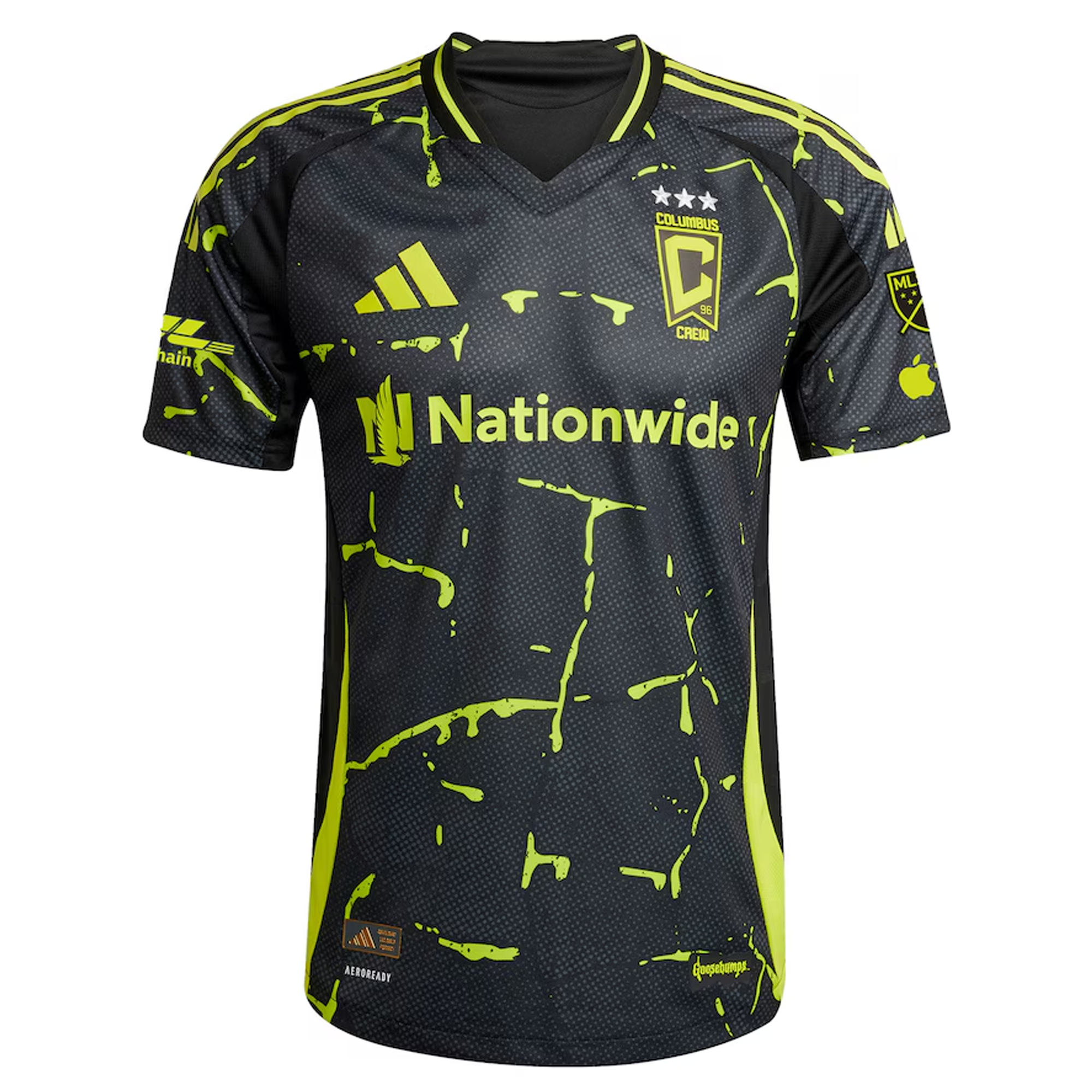 adidas Max Arfsten Columbus Crew Authentic Away Jersey w/ MLS Patches 25/26 (Black/Yellow)