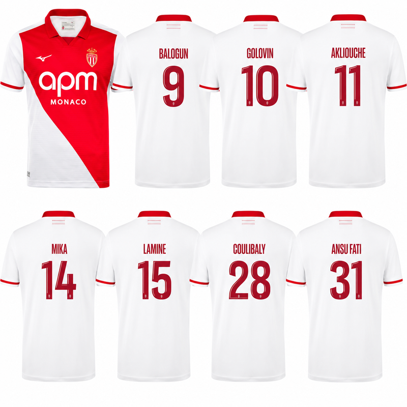 Monaco AS Home Jersey 25/26 Adults