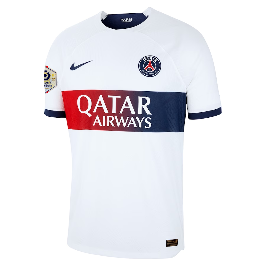 Nike Paris Saint-Germain Authentic Kolo Muani Hakimi Match Vaporknit Away Jersey w/ Ligue 1 Patch 23/24 (White/Midnight Navy)