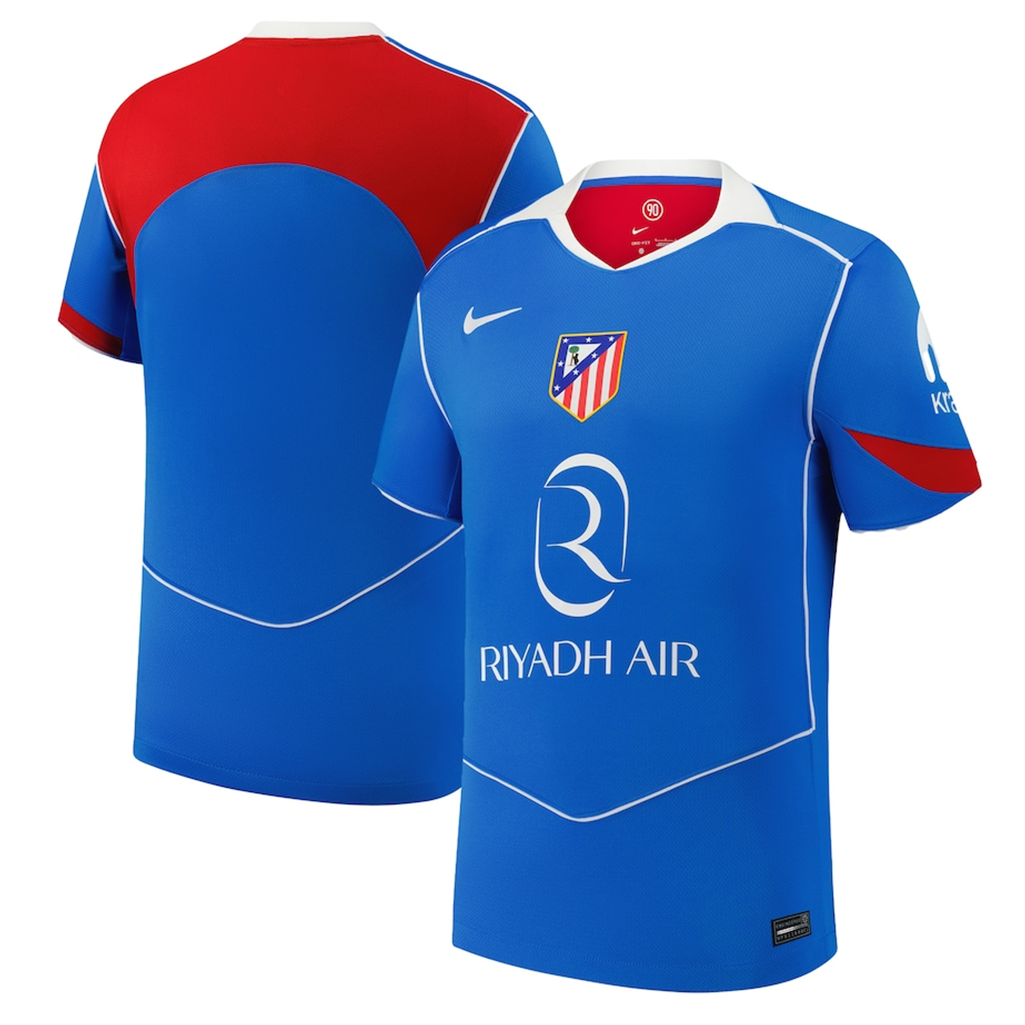 Nike Men's Atletico Madrid Alexander Sørloth T90 Third Jersey La Liga Patch 25/26 (Photo Blue/Sport Red)