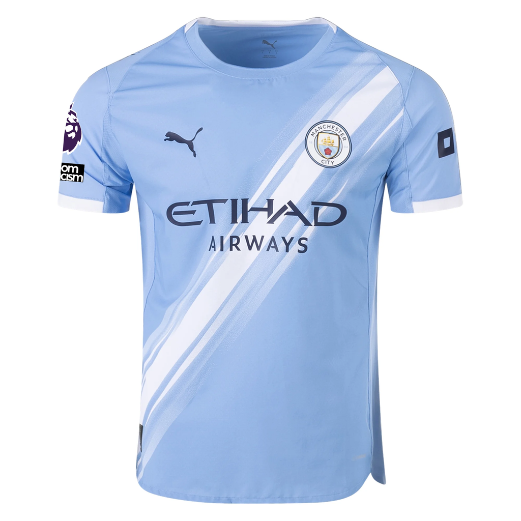 Puma Manchester City Authentic Lewis Home Jersey w/ EPL + No Room For Racism Patches 25/26 (Team Light Blue/White)