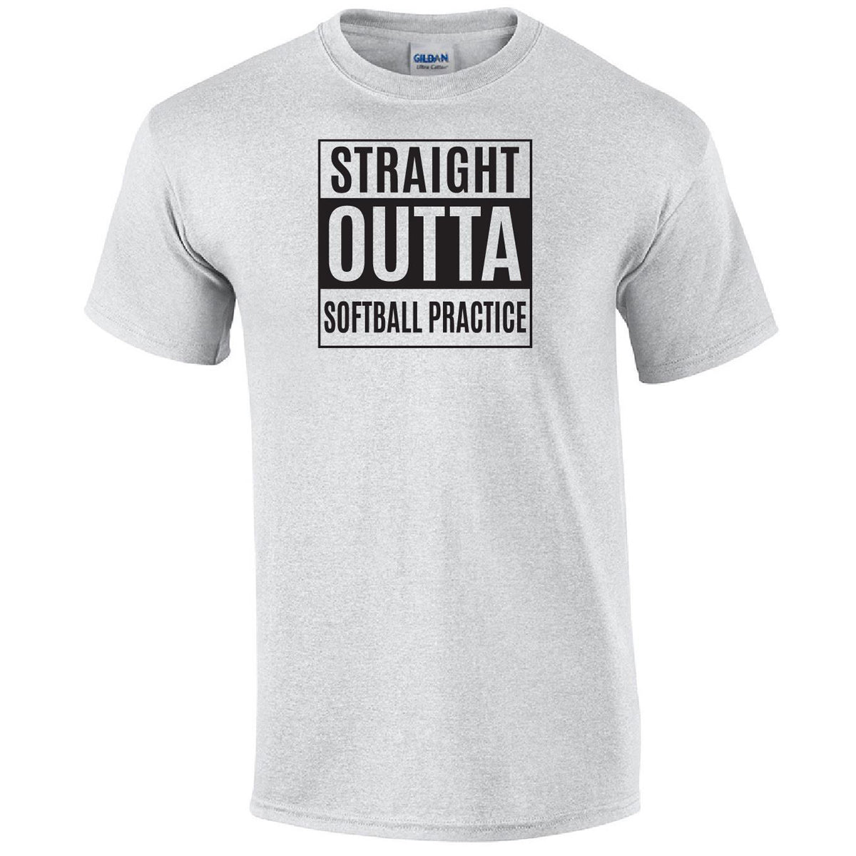 Straight Outta Softball Practice Printed Tee