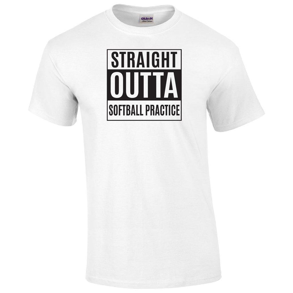 Straight Outta Softball Practice Printed Tee