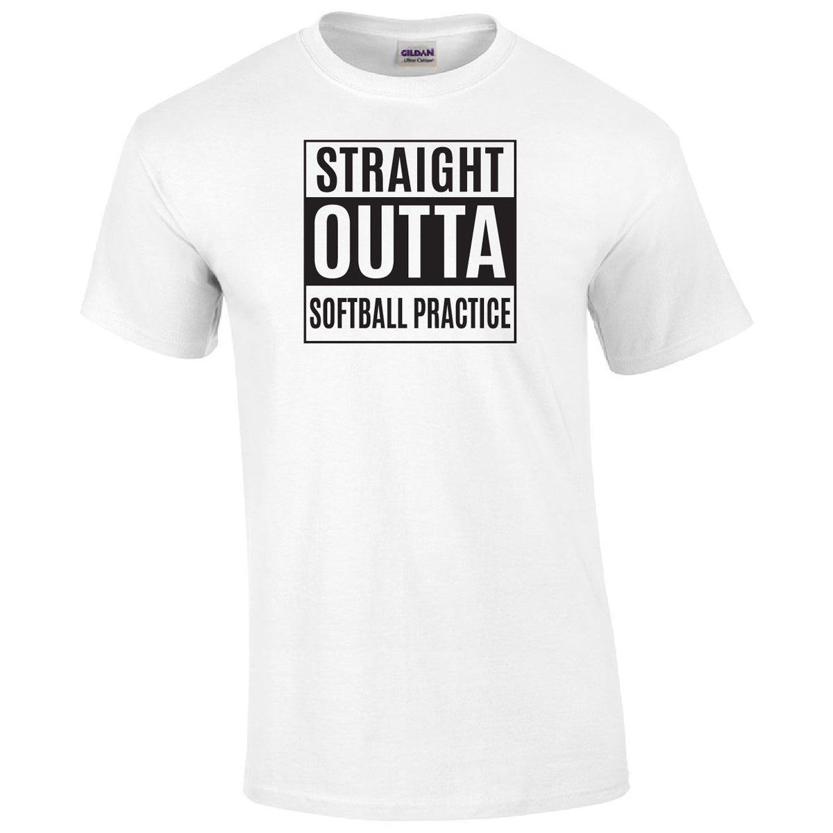 Straight Outta Softball Practice Printed Tee